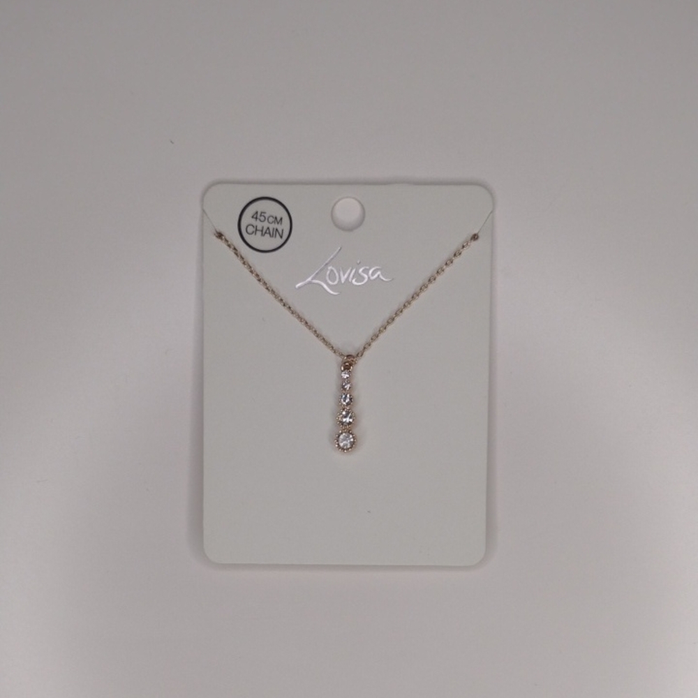 Lovisa Gold Necklace with Crystal Pendant